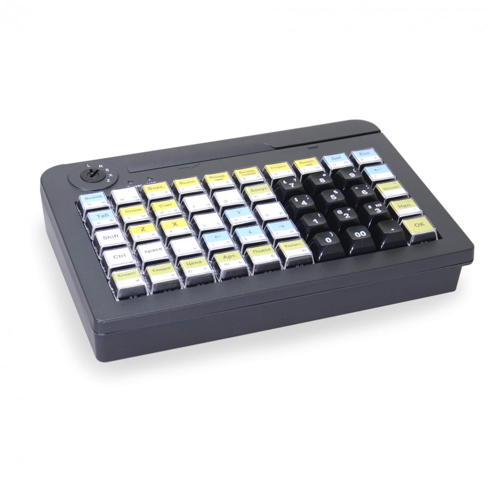 Программируемая клавиатура MERCURY KB-50 USB черная c ридером магнитных карт на 1-3 дорожки							